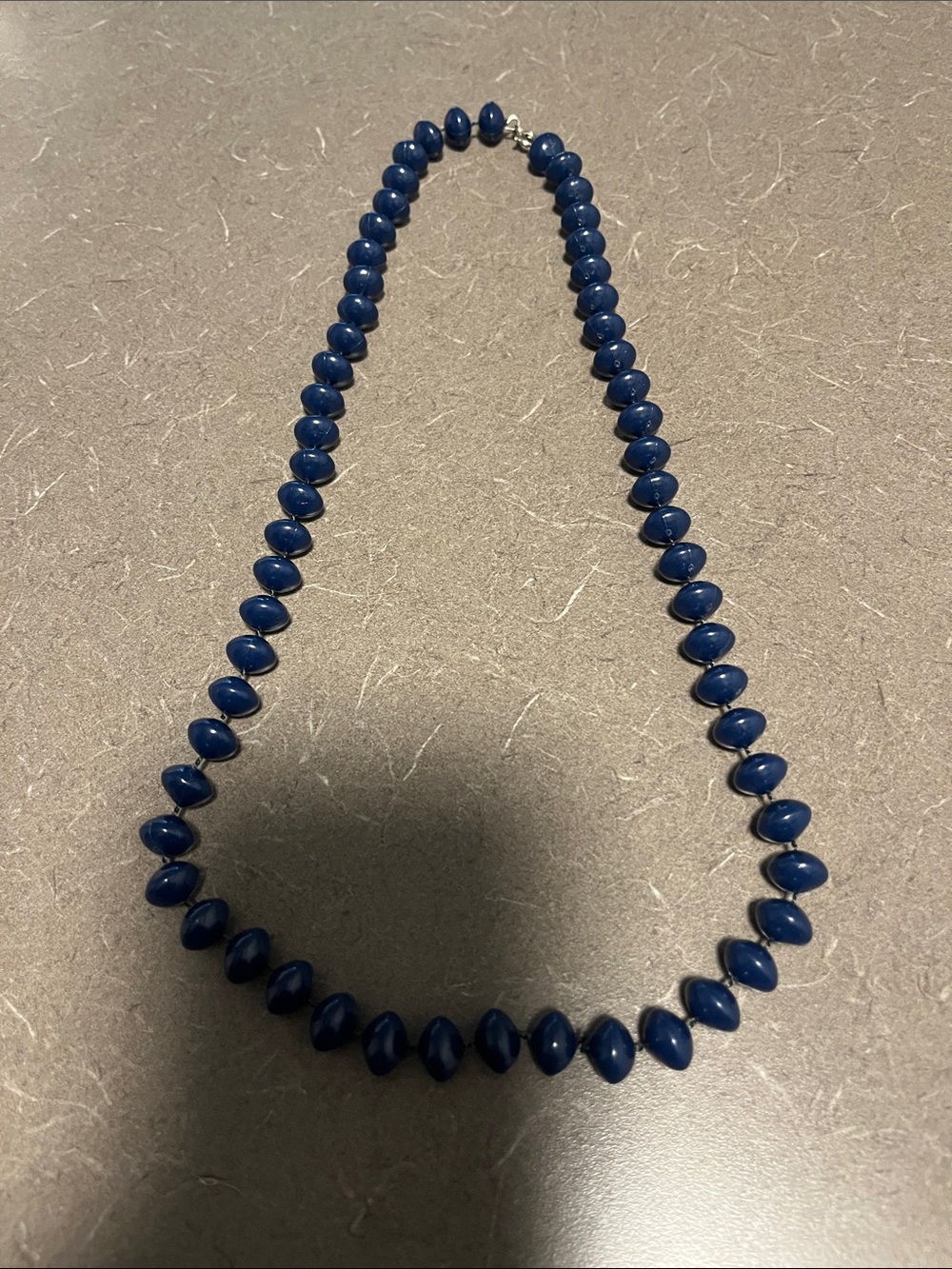 Vtg Classic Navy Bead Necklace - Women's Jewelry-plastic 12”